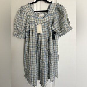 Doen Den Frede Gingham blue and creme dress Size M